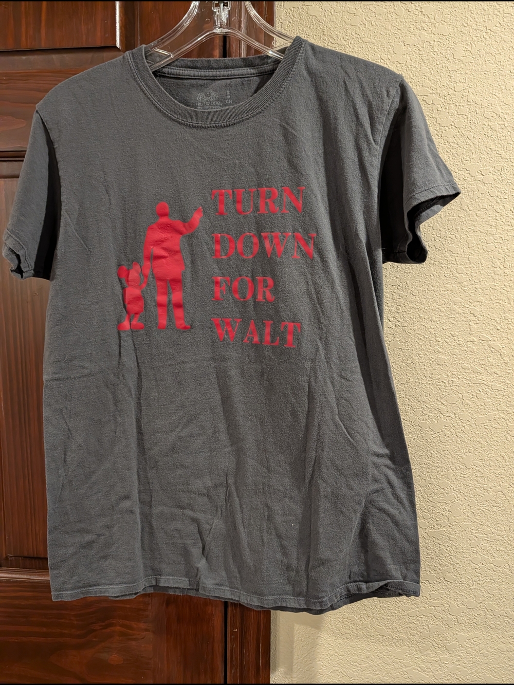 Fruit of the Loom Gray Short Sleeve Tee with Pink Graphic
